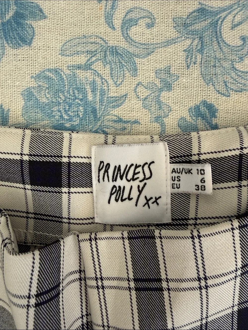 Princess Polly Plaid Checkered Pants Side Zipper Size 6